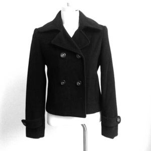 Express Design Studio Cashmere Blend Crop Peacoat